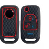 Keycare Silicone Key Cover Compatible for Mahindra Bolero flip Key | Black | KC 14